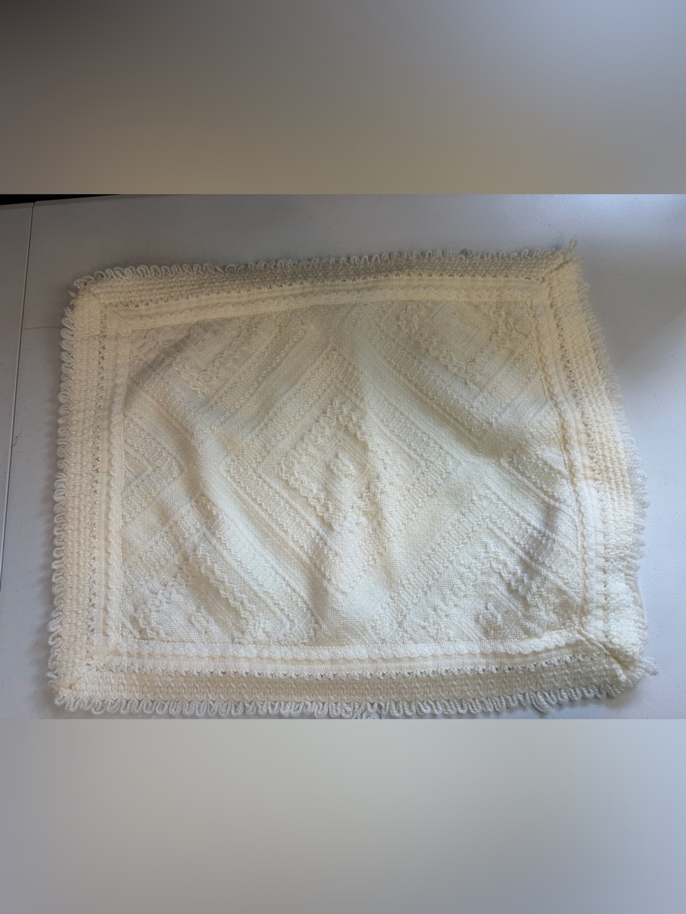 Vintage Eatons Standard Pillow Case Sham Set Acrylic Boho Cottagecore Off White - Picture 5 of 14
